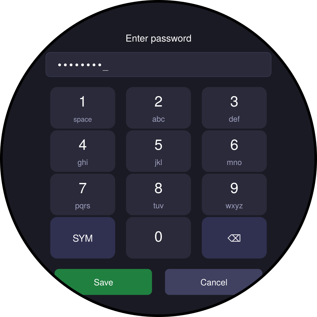 T9 password keypad