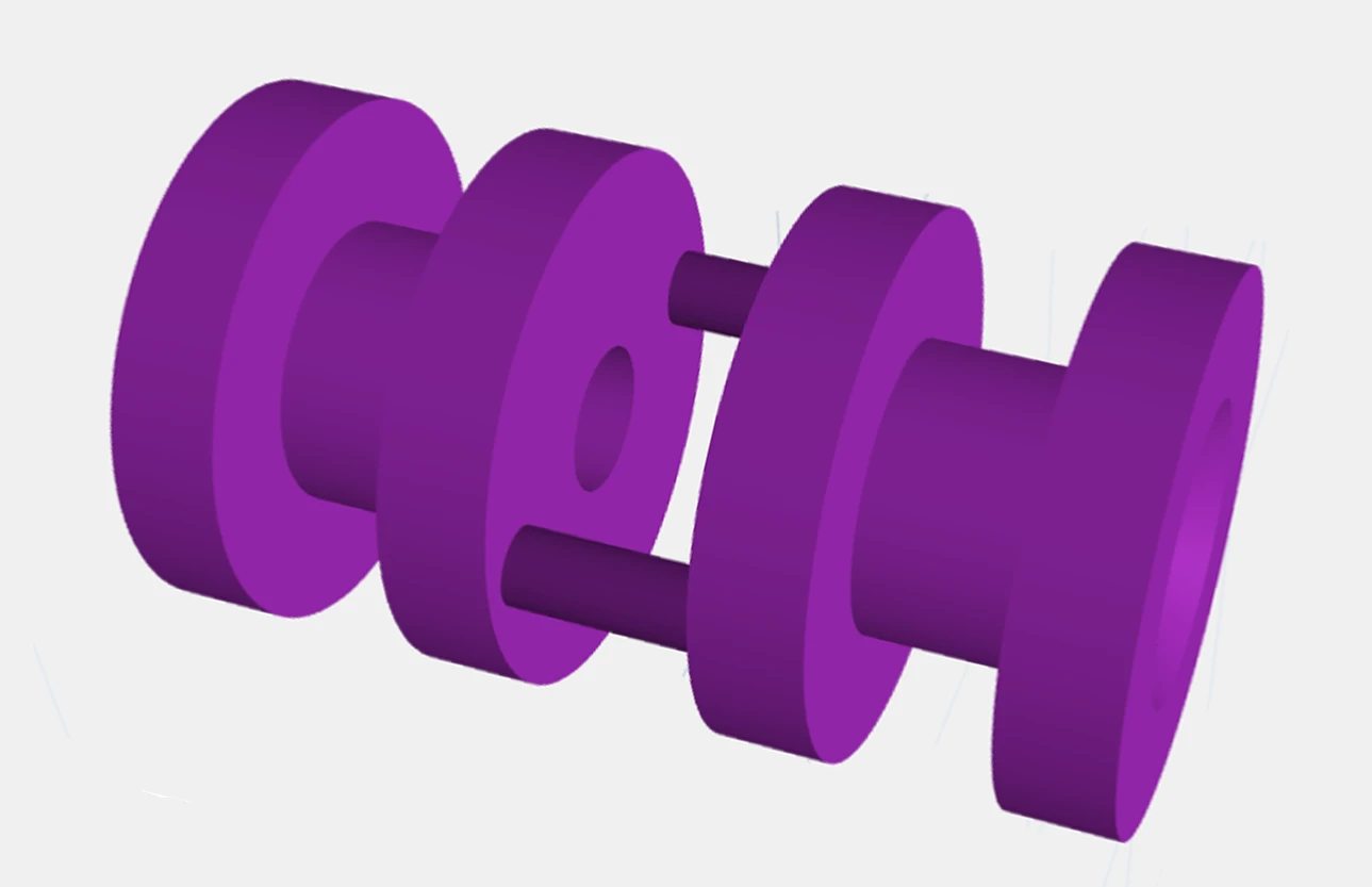 Back-to-back rail button pair
