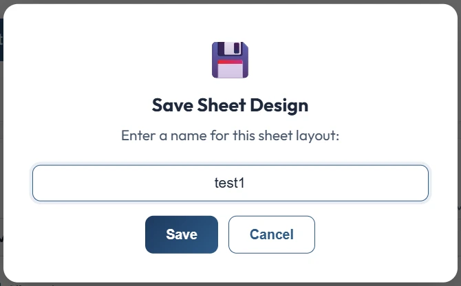 Save sheet dialog